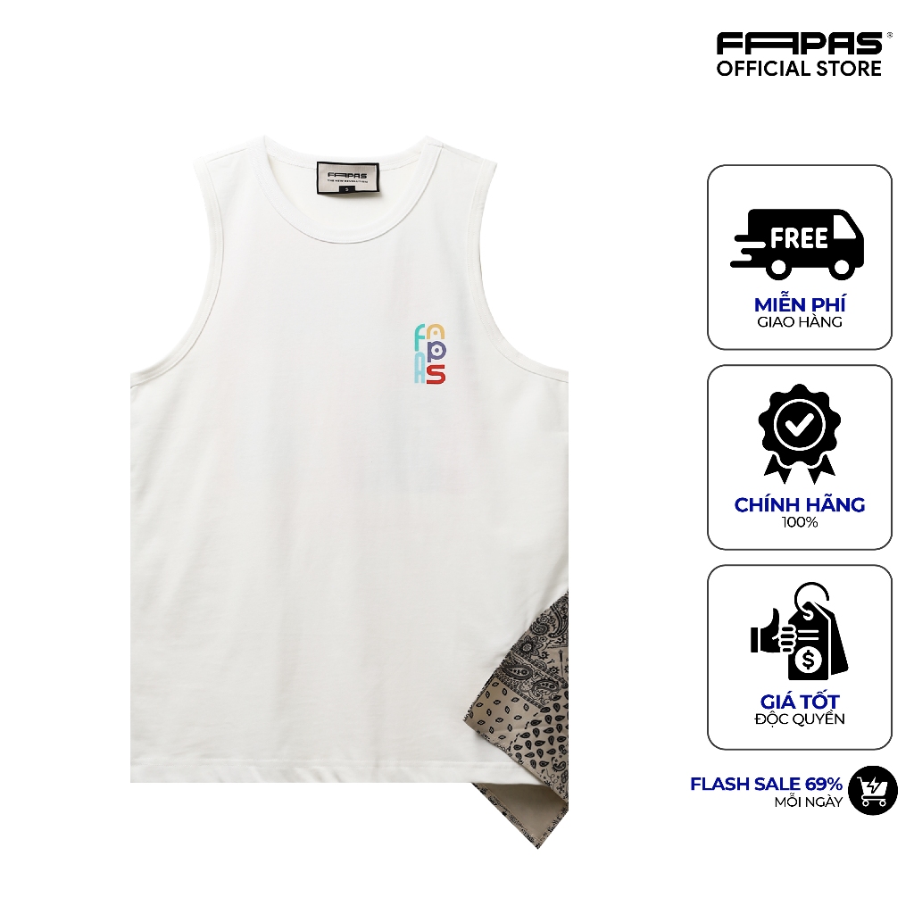 เสื้อกล้ามผู้ชาย FAPAS Vacation ทําจากผ้าฝ้ายที่ราบรื่นและเท่
