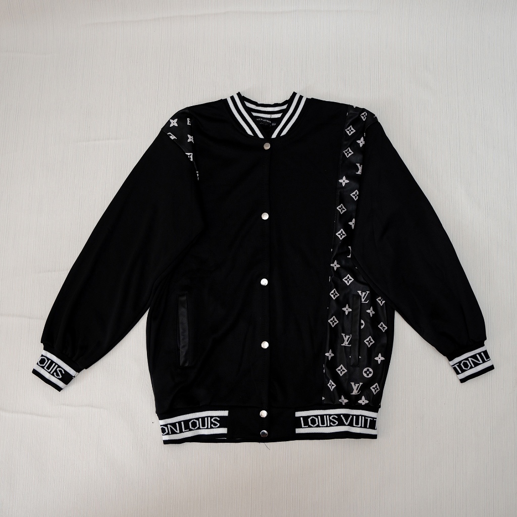 LV เสื้อแจ็คเก็ตผู้ชายเสื้อแจ็คเก็ต เลเวล ถนน เด็กผู้ชาย ทําจากผ้าสักหลาดผ้าฝ้ายหนาพิมพ์ด้วยหนังคุณภ