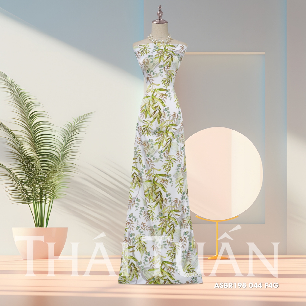 ผ้าไทยต้วนพิมพ์ลายดอกไม้ - มีหลายสีให้เลือก - 1m5 x 2m ASBR198F4G