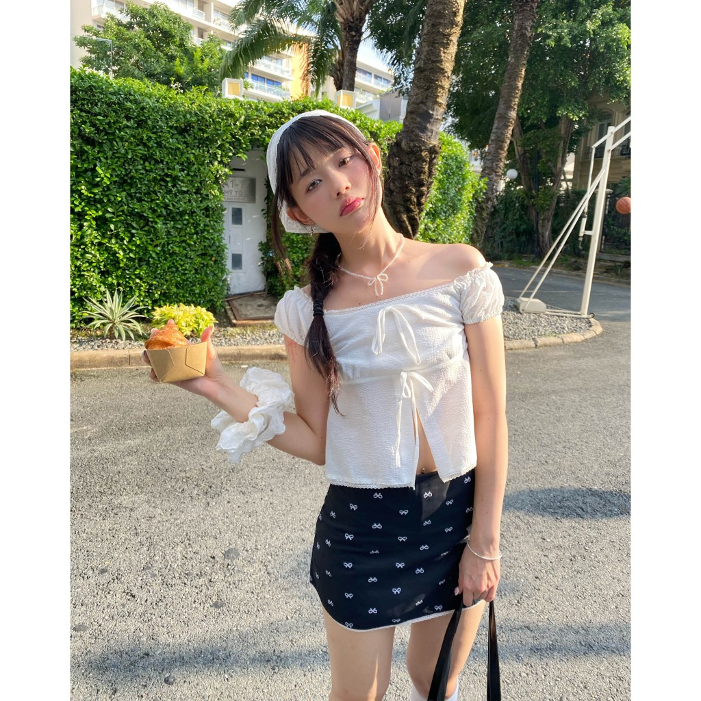 Moodie - กระโปรงชิโน | กระโปรงโบว์ทรงเอ