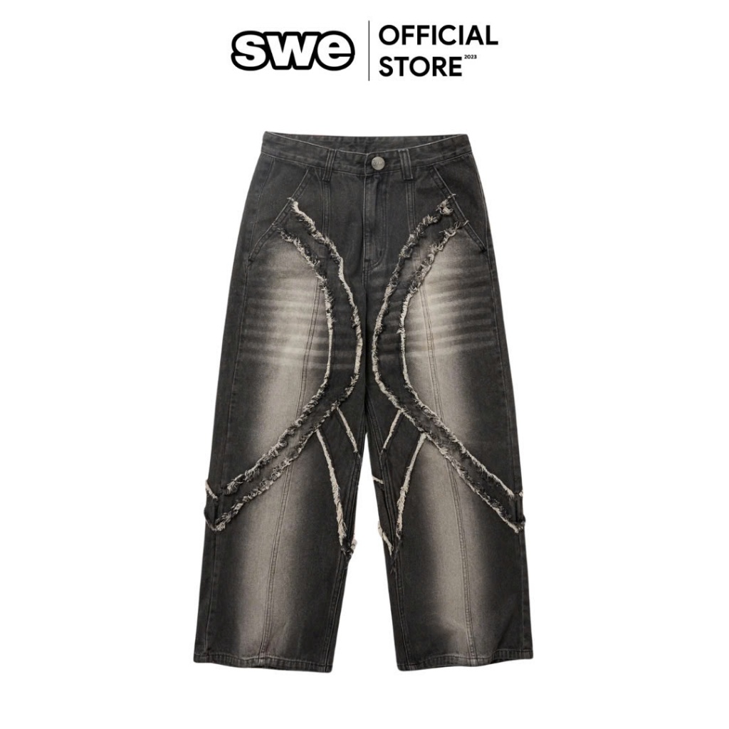 Swe BLISS JEANS กางเกงยีนส์ขายาวผู้ใหญ่ - สีดํา