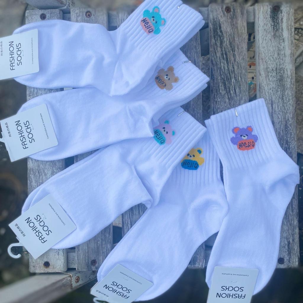 [SET OF 10 PAIRS] ถุงเท้าคอสูงผู้หญิงผ้าฝ้ายเนื้อนุ่มน่ารัก สไตล์เกาหลี ลายน่ารัก REAL PHOTOS (CODE 