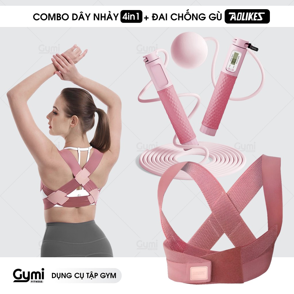 COMBO 4in1 เชือกกระโดดอัจฉริยะ + Aolike 3109 เข็มขัดป้องกันหลังค่อม - Combo_3109_DN06