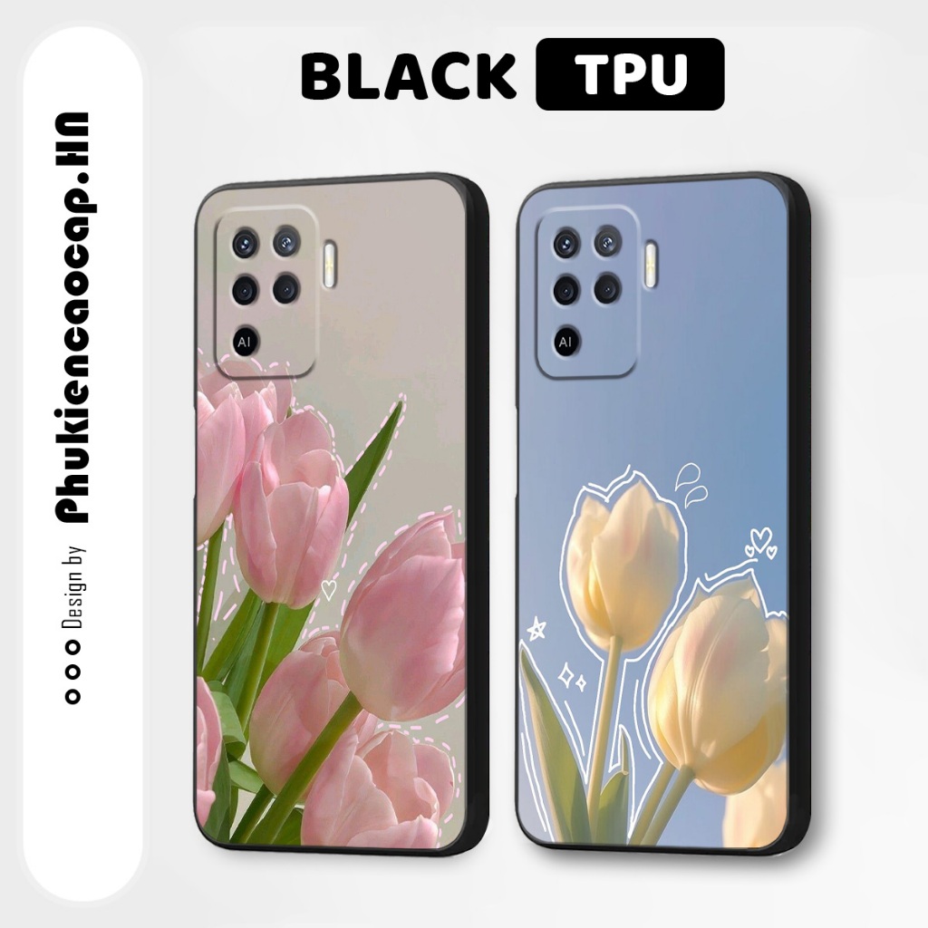 เคส Oppo A94 / A94 5G - เคส TPU คุณภาพสูงพิมพ์ลายดอกทิวลิป แฟชั่น