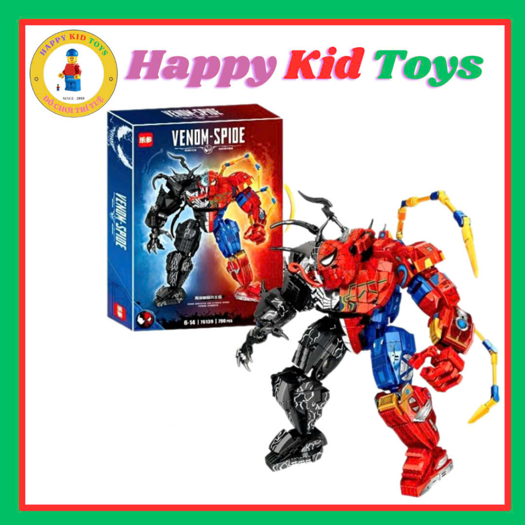 ของเล่นประกอบ Venom Spider-Man Monster - Spider Man Happykidtoys - 76139 รวม 816 ชิ้น