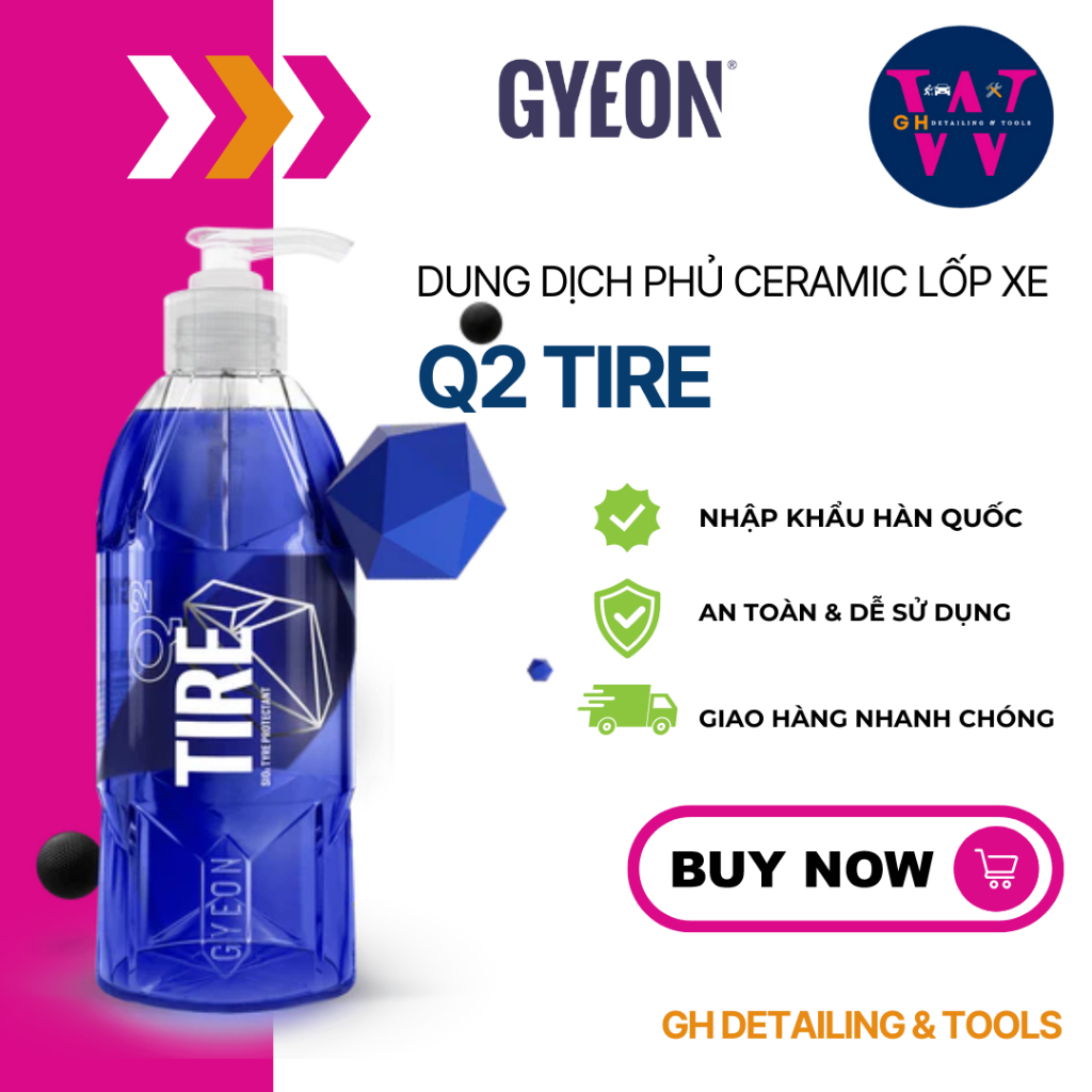 Gyeon Q2 Tyre Ceramic Tyre and Rubber Surface Coating Solution 400 มล