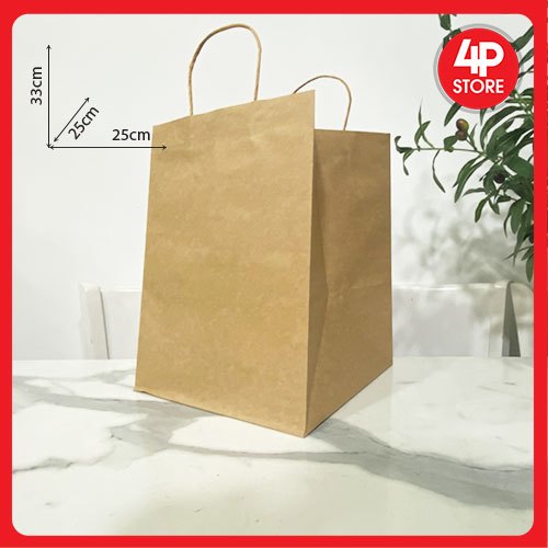 01 KRAFT BAG 25X33X25CM - SQUARE BAG พร้อมHIPS ใหญ่
