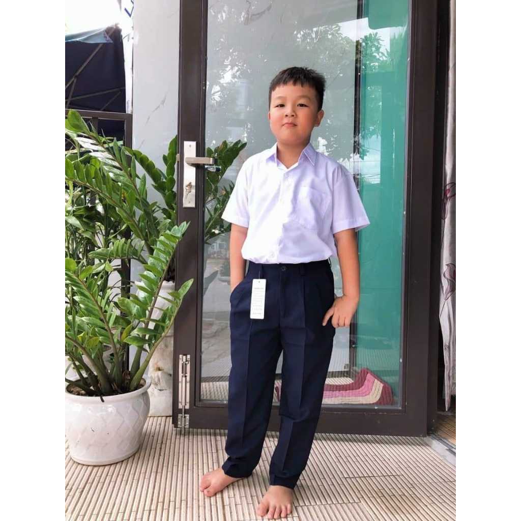 กางเกงชุดนักเรียนประถม มัธยมต้น สําหรับเด็กชายและเด็กหญิง ผ้ายืด เอวยางยืด สวมใส่ง่าย