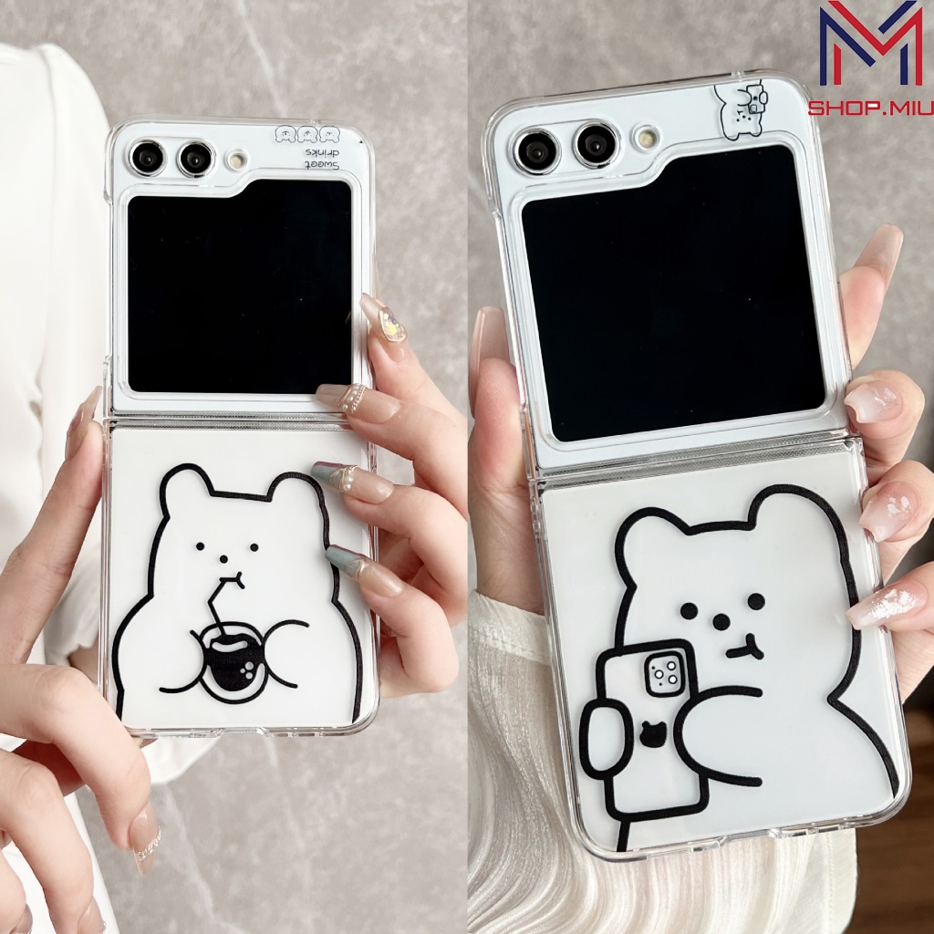 Samsung Z Flip6, Z Flip 6 5G, Z Flip5 5G, Z Flip 5, Z Flip4 5G, Z Flip3 5G, Flip 3 เคสพิมพ์ลายหมี