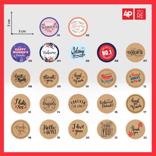 50 ชิ้น GENERAL THEME PAPER DECAL - ปีใหม่
