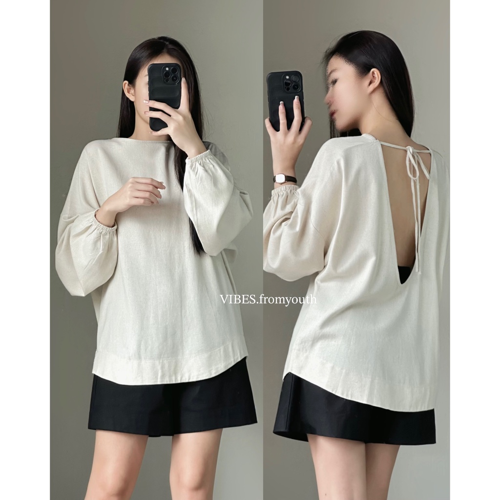 เสื้อเชิ้ตผ้าลินินเปิดกลับ_av1894
