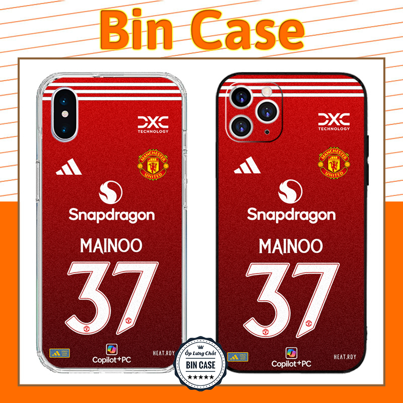 Iphone Kobbie Mainoo MU 37 Manchester Case สีแดง iphone 14 13 12 11 Pro Max 6 7 8 Plus X Xr Xs Max B