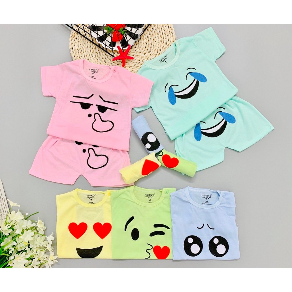 เสื้อผ้าเด็ก คอมโบ 5 ชุด แขนกุด เด็กชาย/หญิง ผ้าคอตตอน 100% ขนาด 3-14กิโลกรัม….