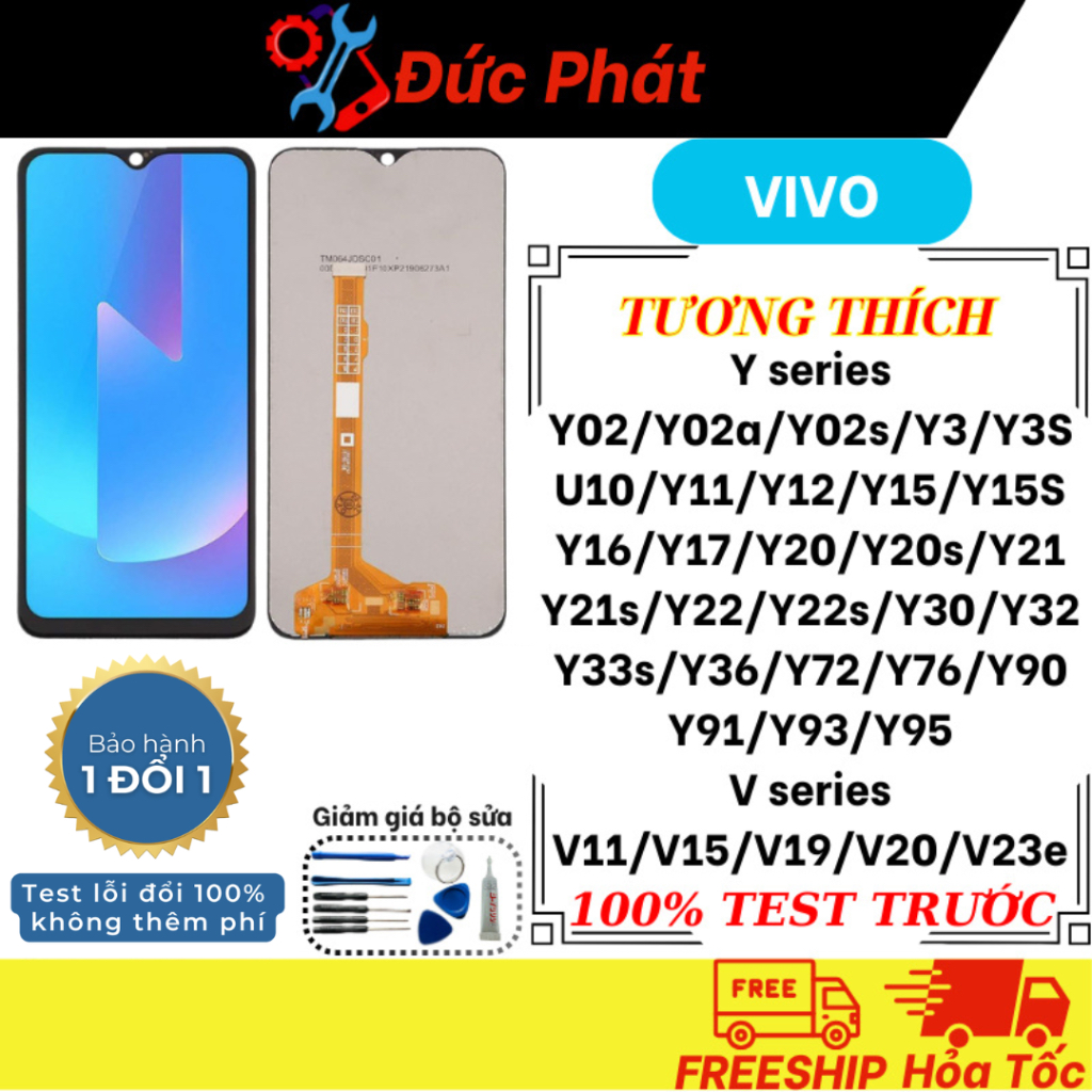 VV Y02 / Y16 / Y19 / Y20 / Y21 / Y30 / Y33S / V15 / V20 / V23e เปลี่ยนหน้าจอสังเคราะห์ (แถมกาวและชุด