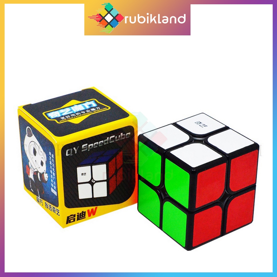 Rubik 2x2 QiYi QiDi W 2x2 Rubiks Cube 2x2x2 ของเล่นทางปัญญาชายแดนสีดําสําหรับพัฒนาการคิด - Rubik Lan