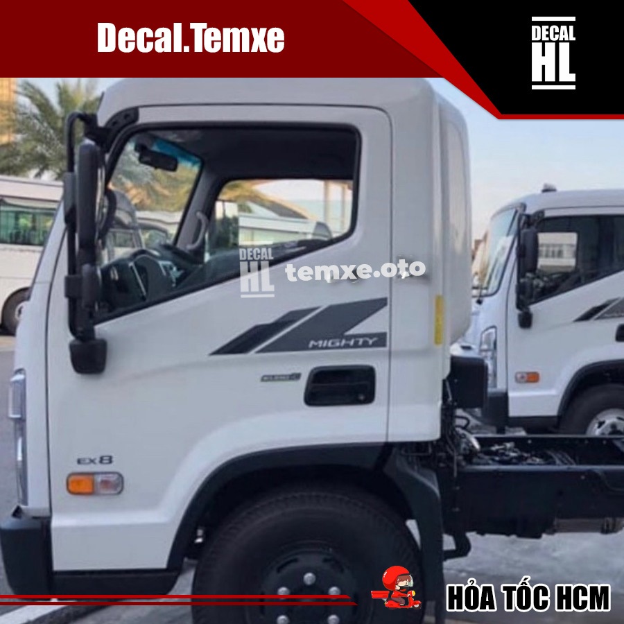 สติ๊กเกอร์รถบรรทุก Hyundai Mighty ใหม่ ex6 ex8. สติ๊กเกอร์ติดรถบรรทุกอันยิ่งใหญ่
