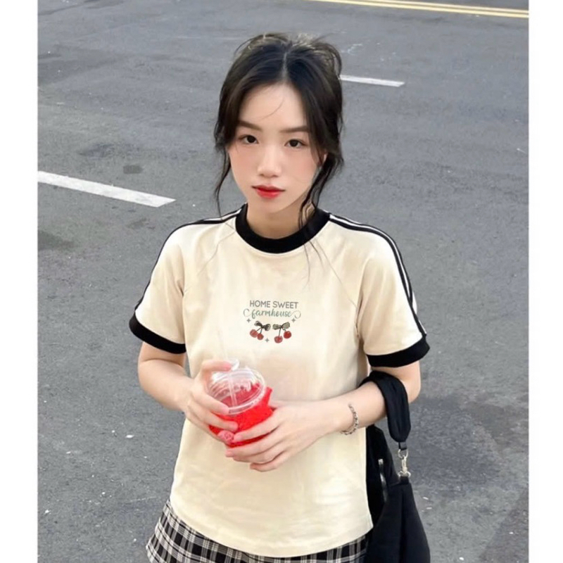 Baby Tee PINK ใน CHERRY Farm House