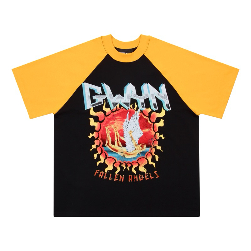 GWYN FALLEN ANGEL RAGLAN เสื้อยืดสําหรับผู้ชายและผู้หญิง