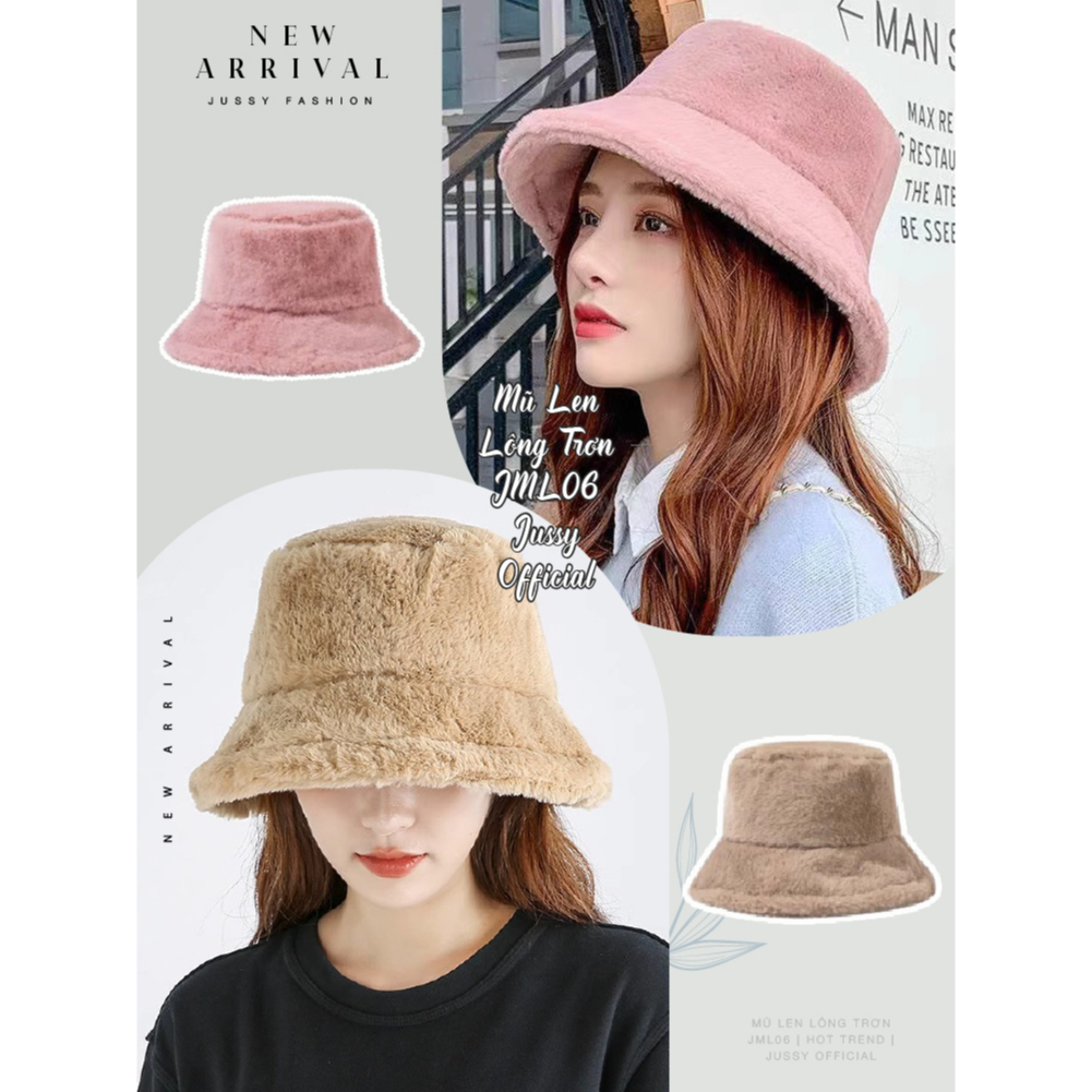 Smooth Rabbit Fur Wool Bucket Hat Rabbit Fur Bucket Hat Hot Trend Cute Korean Style