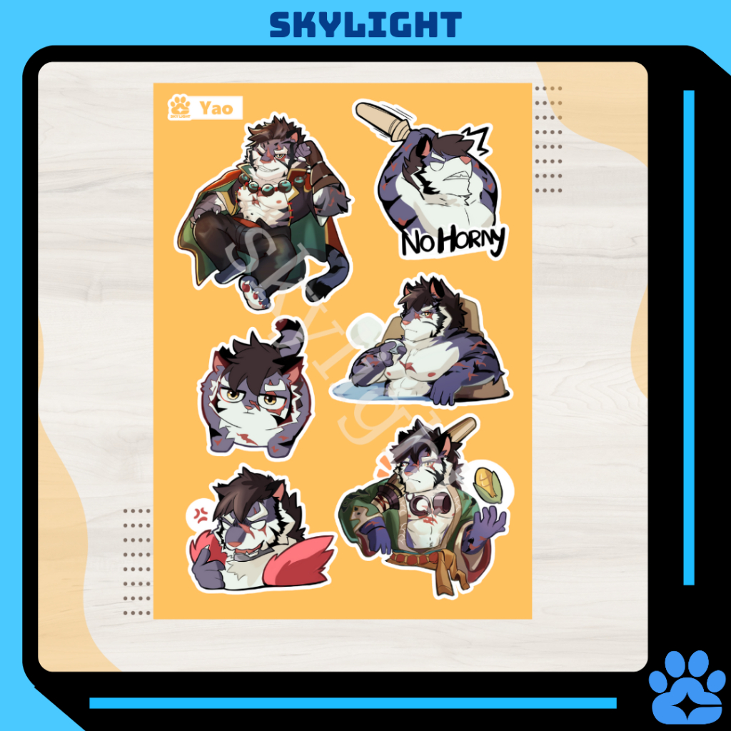 No.11 YAO - Sdorica - Sticker Furry Sheet A6 รูปลอก PVC กันน้ํา