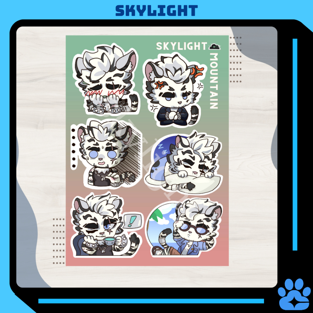 No.01 MOUNTAIN - สติ๊กเกอร์ Furry Sheet A6 รูปลอกกันน้ํา