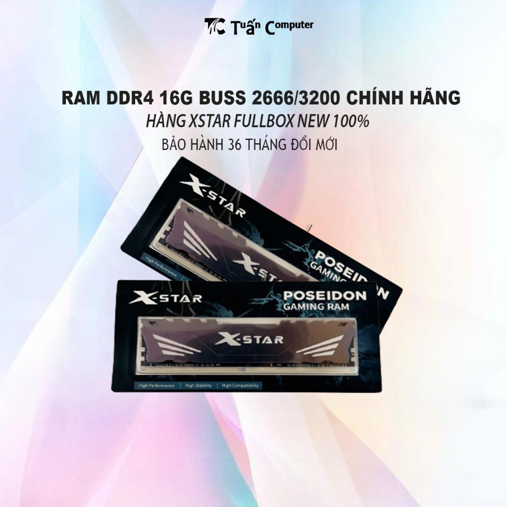 แรม DDR4 XSTAR 16gb รถบัส 2666/3200 36 เดือน.