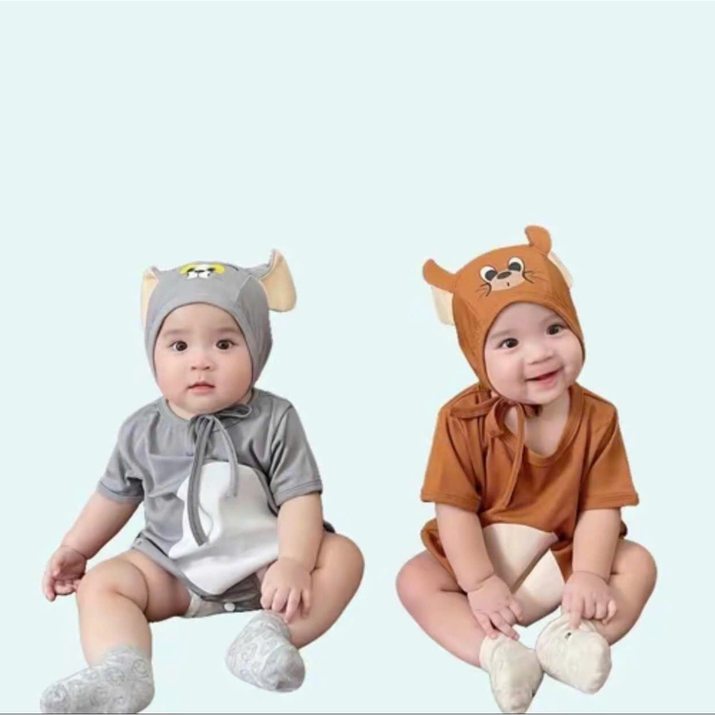 (รวมหมวก, ไม่มีถุงเท้า) CAT SHRIMP AND JERRY Body ทําจากวัสดุไม้จิ้มฟันเย็นสําหรับ 3-15kg Hena baby 