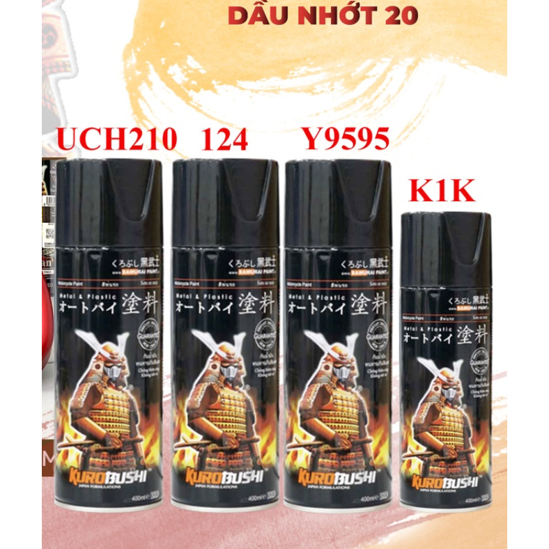 COMBO SAMURAI MATTE RED PAINT Y95* รวม 4 ขวด UCH210 124 Y95 K1K หรือ K1KT หรือ 128A