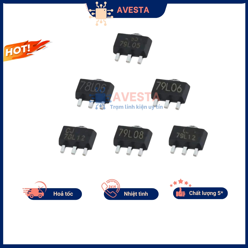 พลัง Ic 79l05 79l08 79l09 79l12 79l15 sot-89 JCET Aveta.