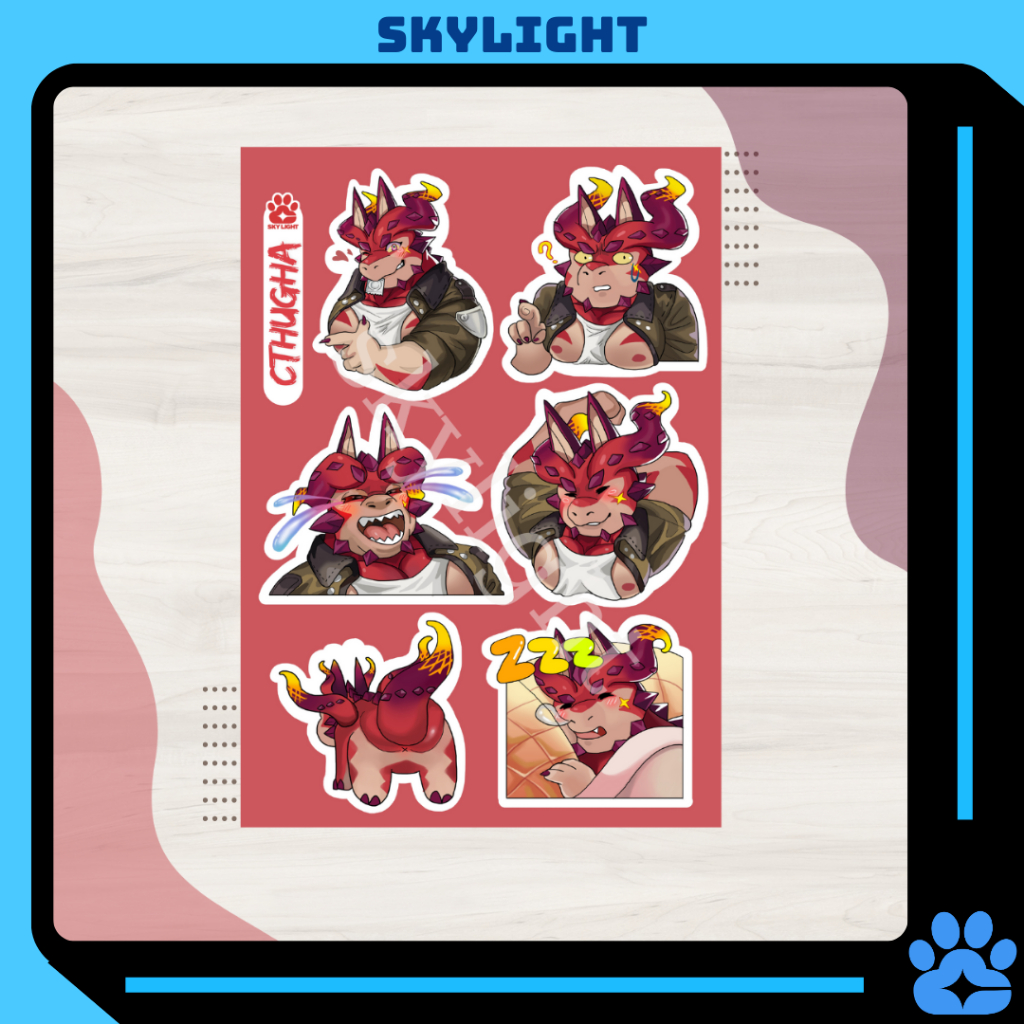 NO.15 CTHUGHA- สติ๊กเกอร์ Furry Sheet A6 รูปลอกกันน้ํา
