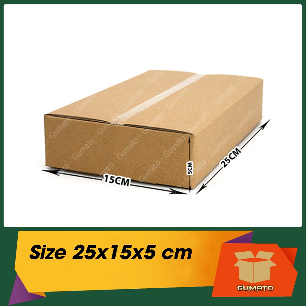 ขนาด 25x15x5 ซม. กล่องกระดาษ บรรจุที่ Gumato (รหัส P62)