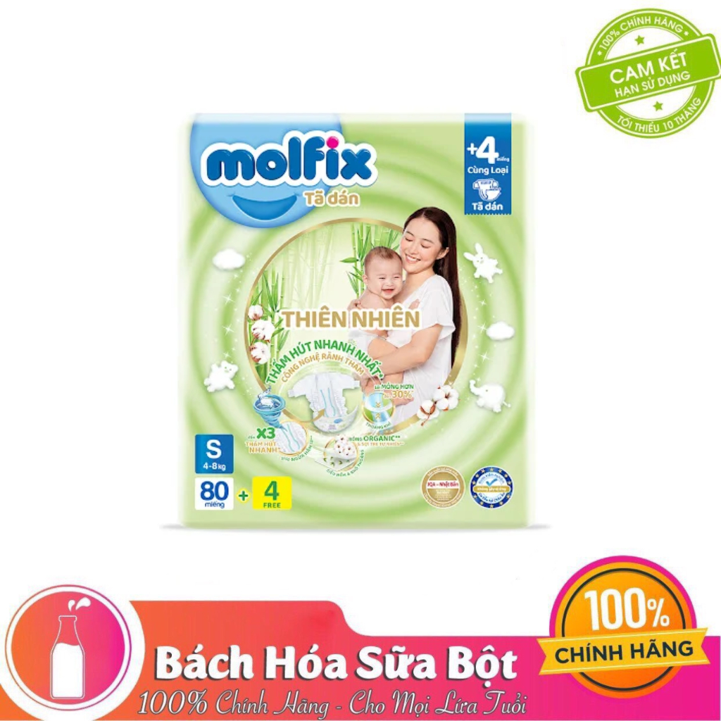 Molfix Super Jumbo Natural ผ้าอ้อม S84/M76/L68/XL64/XXL58