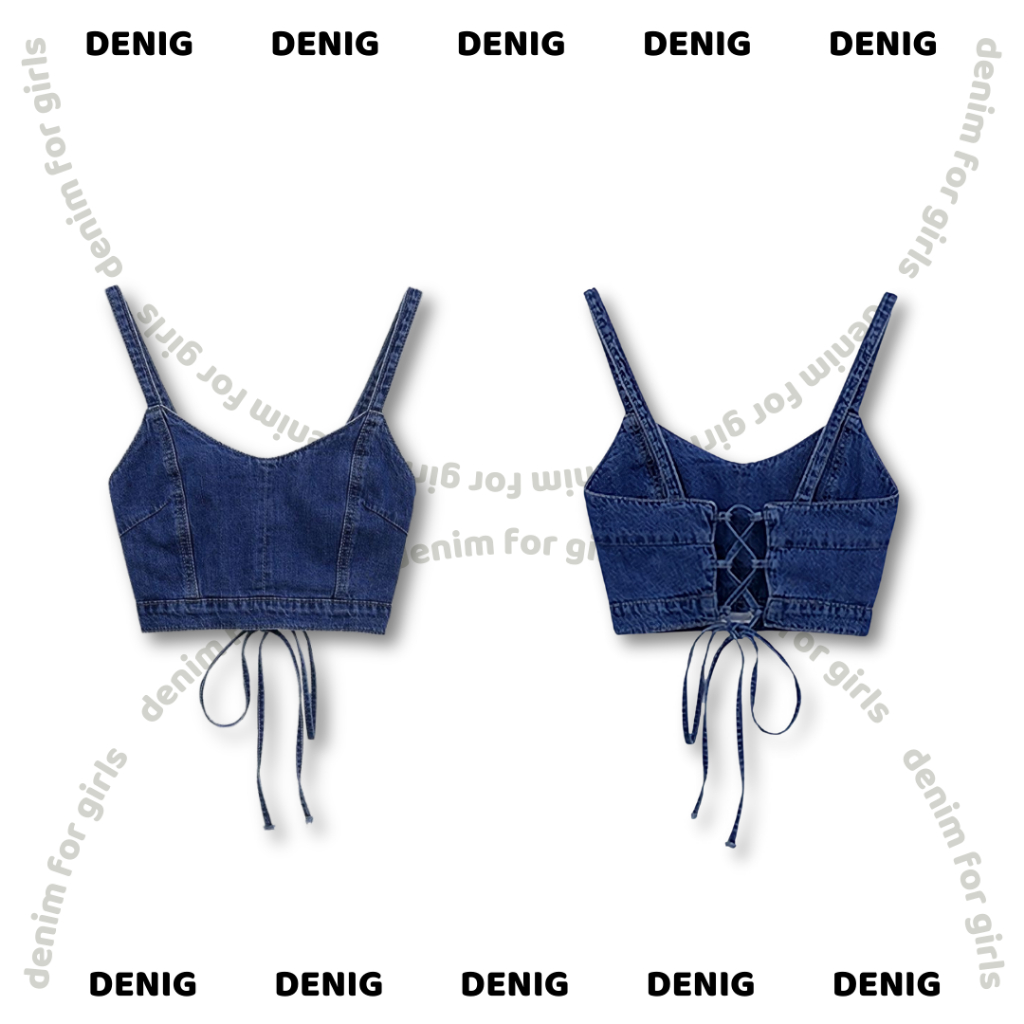เสื้อกล้ามยีนส์ผูกเชือก DENIG TOP - ZINZIN TOP