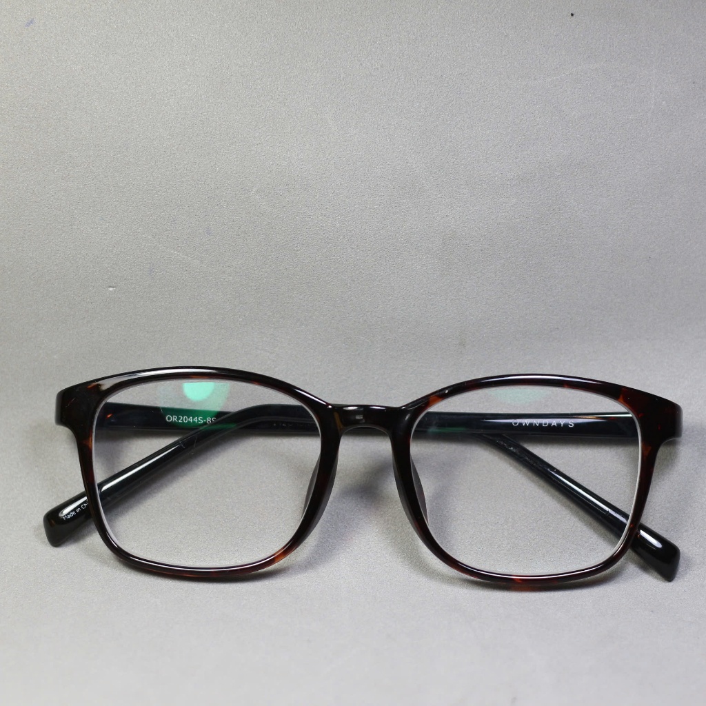 OWNDAYS กรอบแว่นตา Square Tortoiseshell ของแท้จากญี่ปุ่น 2Hand - GK150824 บี3