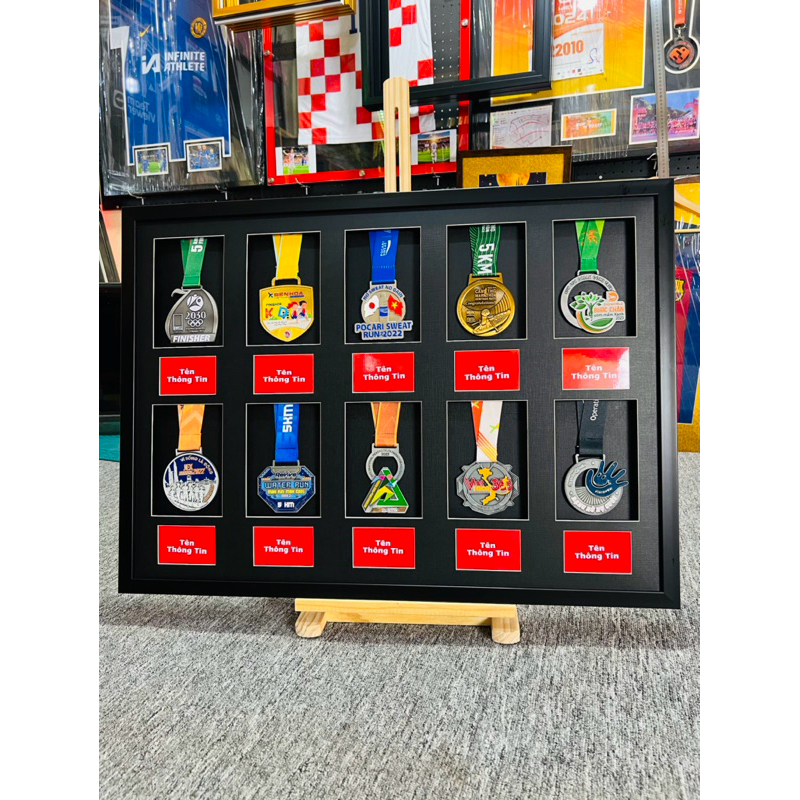 SELF-INSTALLED MEDAL FRAME 70CM X 50CM (ติดตั้งเหรียญ 10 เหรียญ/กรอบ)