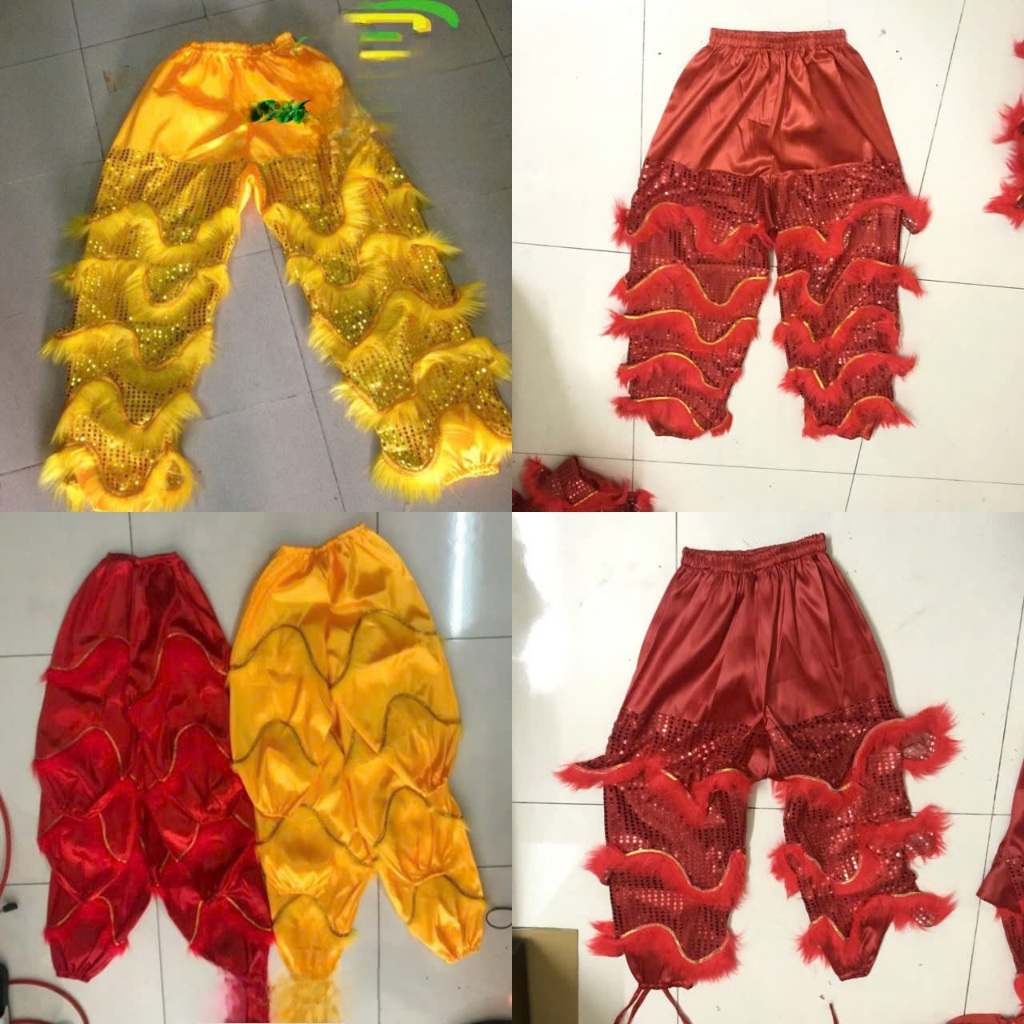 บน กางเกงเต้นสิงโตเด็ก กางเกงเต้นสิงโตผู้ใหญ่ (ทรายทอง)