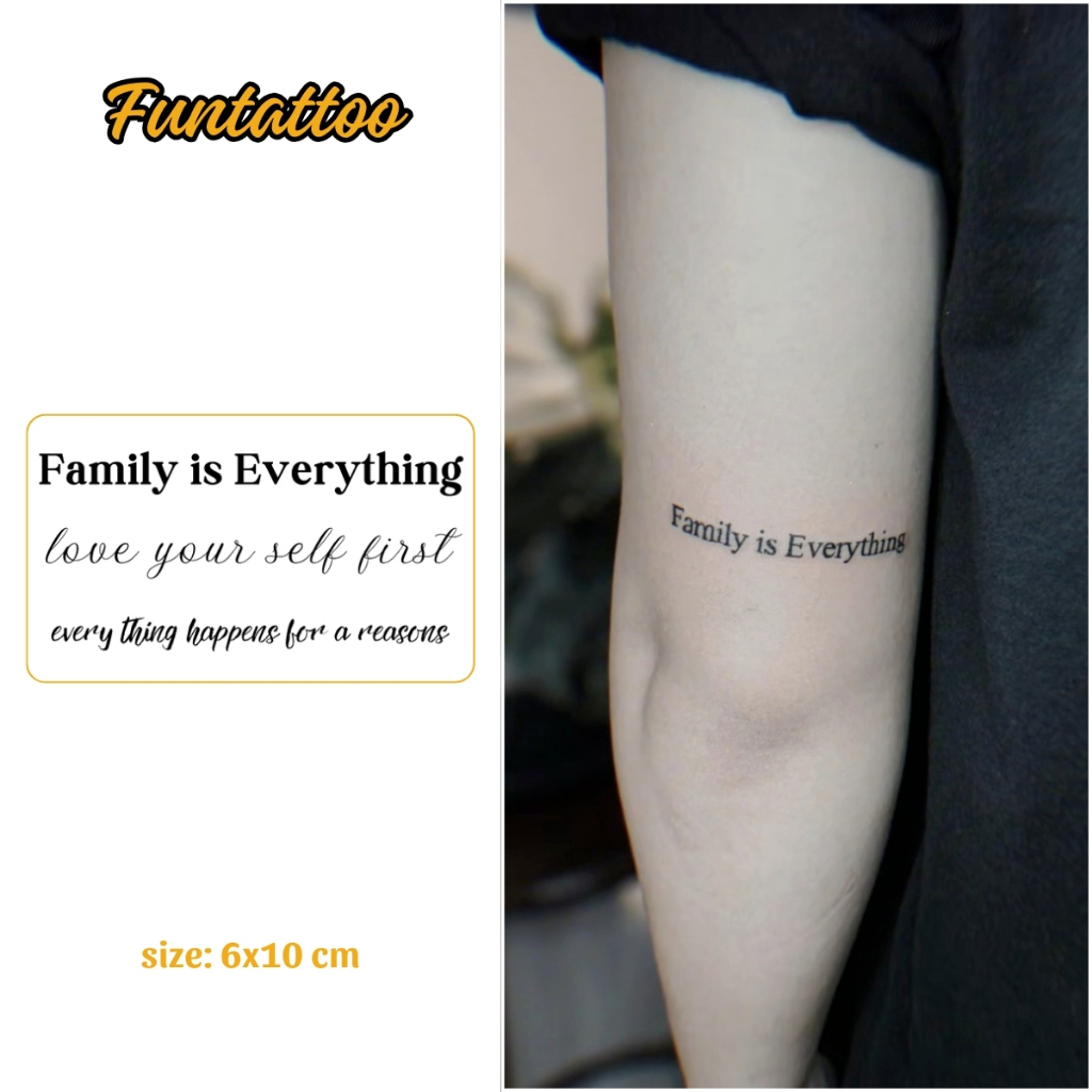 รอยสักชั่วคราว 15 วัน English Word Meaning Mini Funtattoo กันน้ําและทนทาน [KB-5-3]