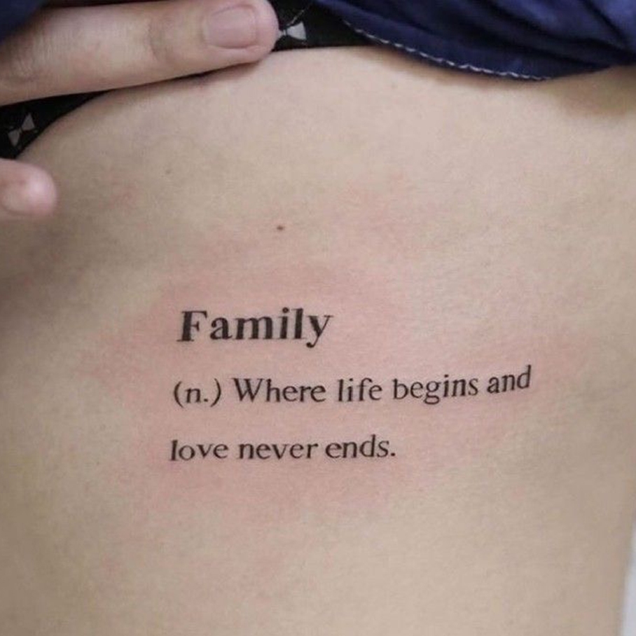 รอยสักชั่วคราว 15 วัน English Word Meaning Funtattoo กันน้ําและทนทาน Family [KB-2-3]