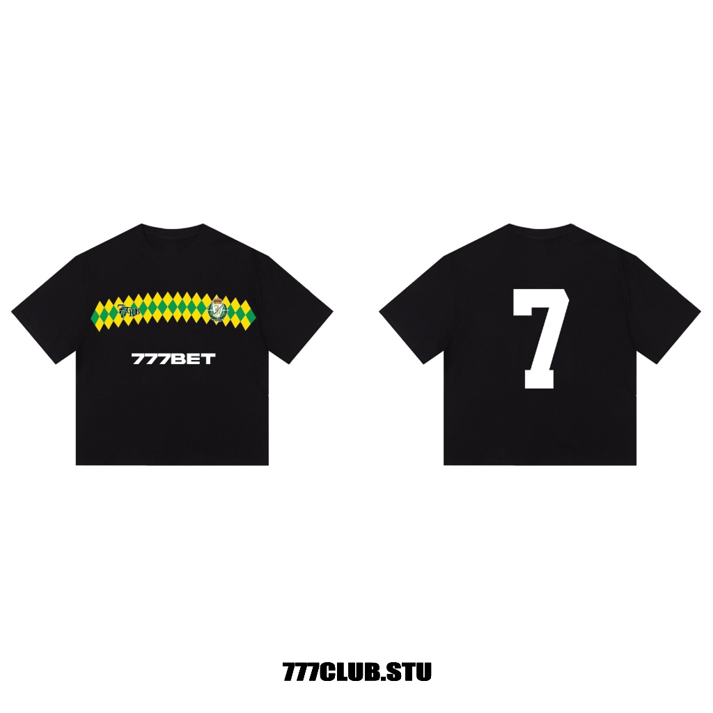 เสื้อยืด Boxy สําหรับผู้ชายและผู้หญิง 777 FootBall 777Club.studio พรีเมี่ยม 250gsm ผ้าคอตตอน 2 ทาง