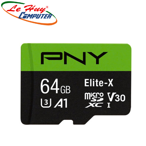 PNY ELITE-X MICROSD MEMORY CARD 64GB CLASS 10, UHS-I, U3 (P-SDU64GU3100EX-GE)