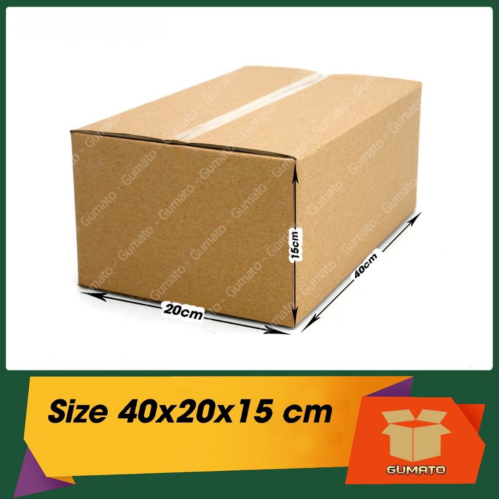 ขนาด 40x20x15 ซม. กล่องกระดาษ บรรจุที่ Gumato (รหัส P95)
