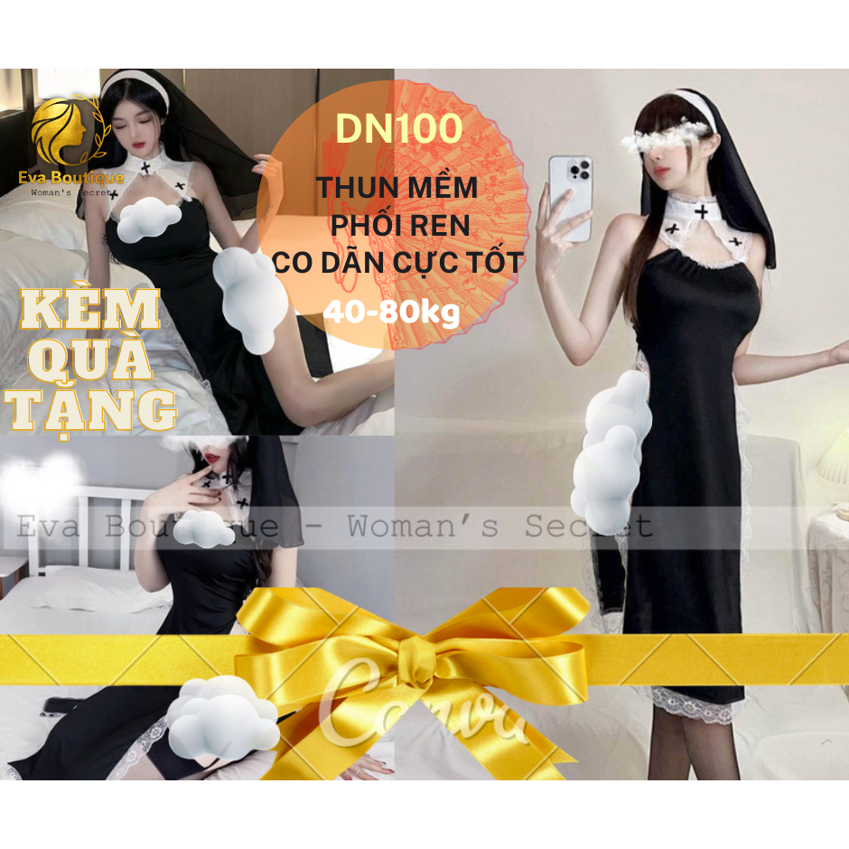 _DN100_ชุดคอสเพลย์แม่ชีลูกไม้เซ็กซี่ [EvaBoutique]