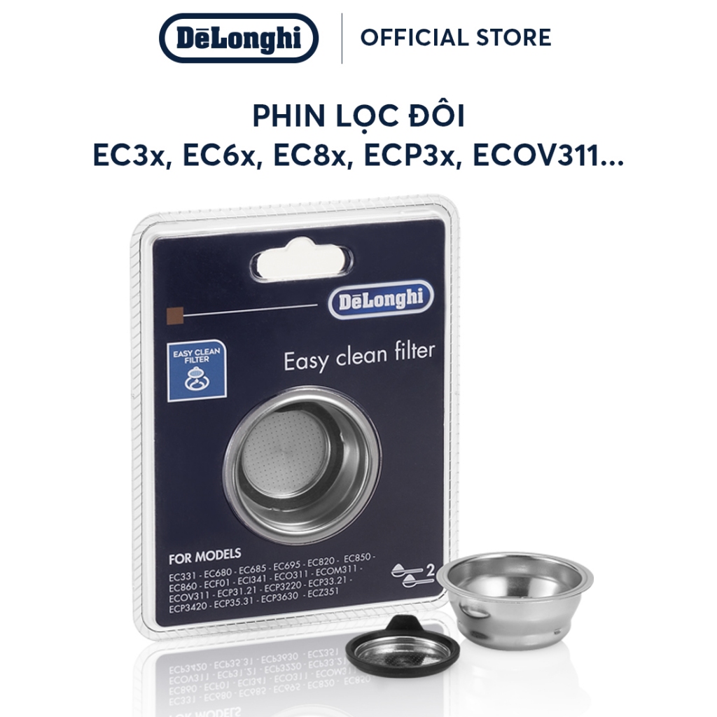 ตัวกรองคู่สําหรับ DeLonghi EC3x, EC6x, EC8x, ECP3x, ECOV311,...