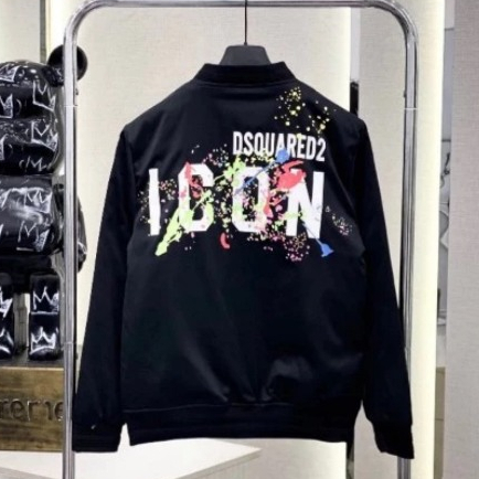 DSQ2 ICON Painted Bomber Jacket รุ่น 2 ชั้นระดับพรีเมียม เสื้อคอปกต่อต้านริ้วรอยและต่อต้านริ้วรอย Ho