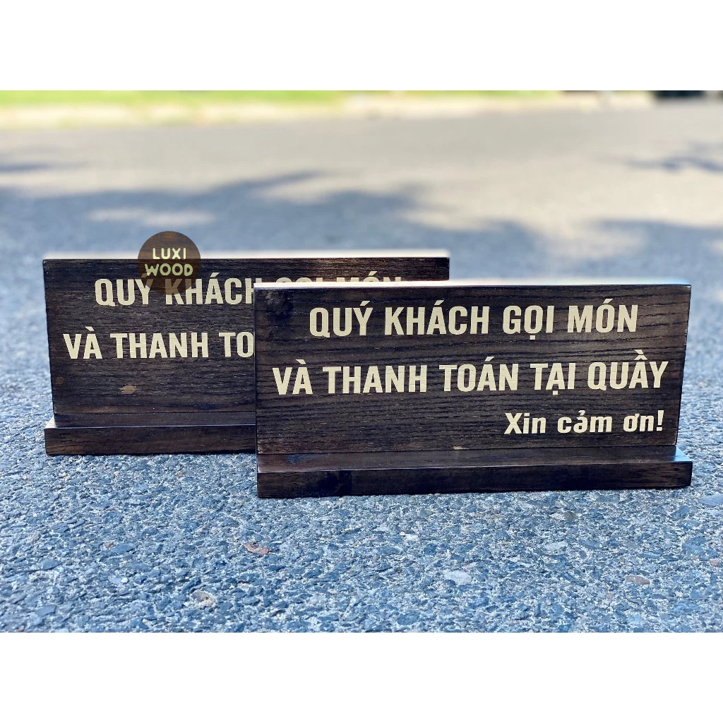 HCM HCM HCM | กระดานไม้สําหรับสั่งซื้อและชําระเงินบนเคาน์เตอร์ LUXI DECOR HCM