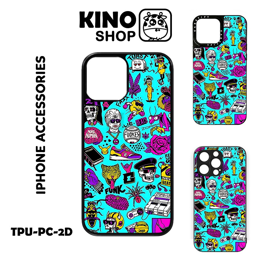 KINOSHOP เคสไอโฟน [OD 109] เคสซิลิโคน TPU สีดําป้องกันสีเหลืองสําหรับ 15 Pro Max 11 12 13 14 Pro