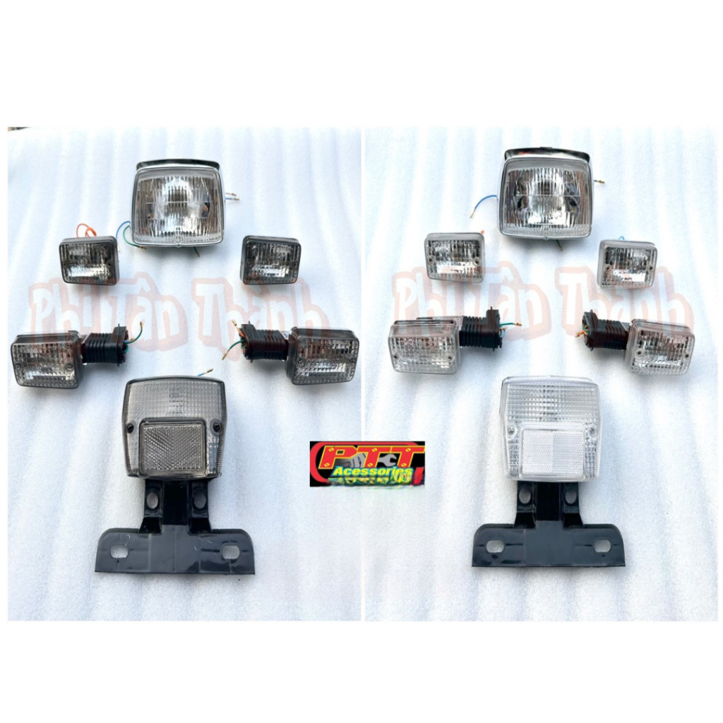 ชุด (4 รายการ) ไฟ + ด้านหน้าสีขาว - ไฟเลี้ยวด้านหลัง - SMOKE FOR CUB 82 - DH - DD - CUSTOM