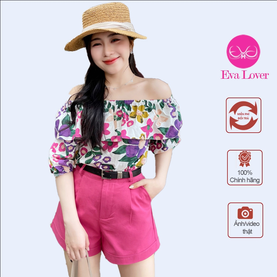 เสื้อเปิดไหล่ระบาย2ชั้นสําหรับผู้หญิงแขนยางยืดออกแบบกับแขนสั้นใส่ได้หลายรูปแบบ ASM2024027