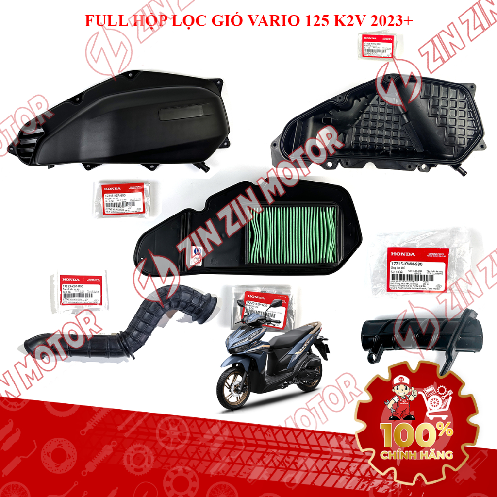 ชุดท่อไอเสียแท้ Vario 125 2023 2024 กล่องกรองอากาศ 17220-K2V-N30, 17225-KWN-980, 17245-KZR-600 - ZZM
