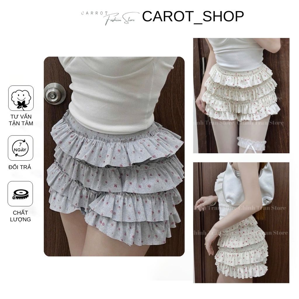 กางเกงขาสั้นชั้นลายน่ารักเซ็กซี่ by CarrotStore